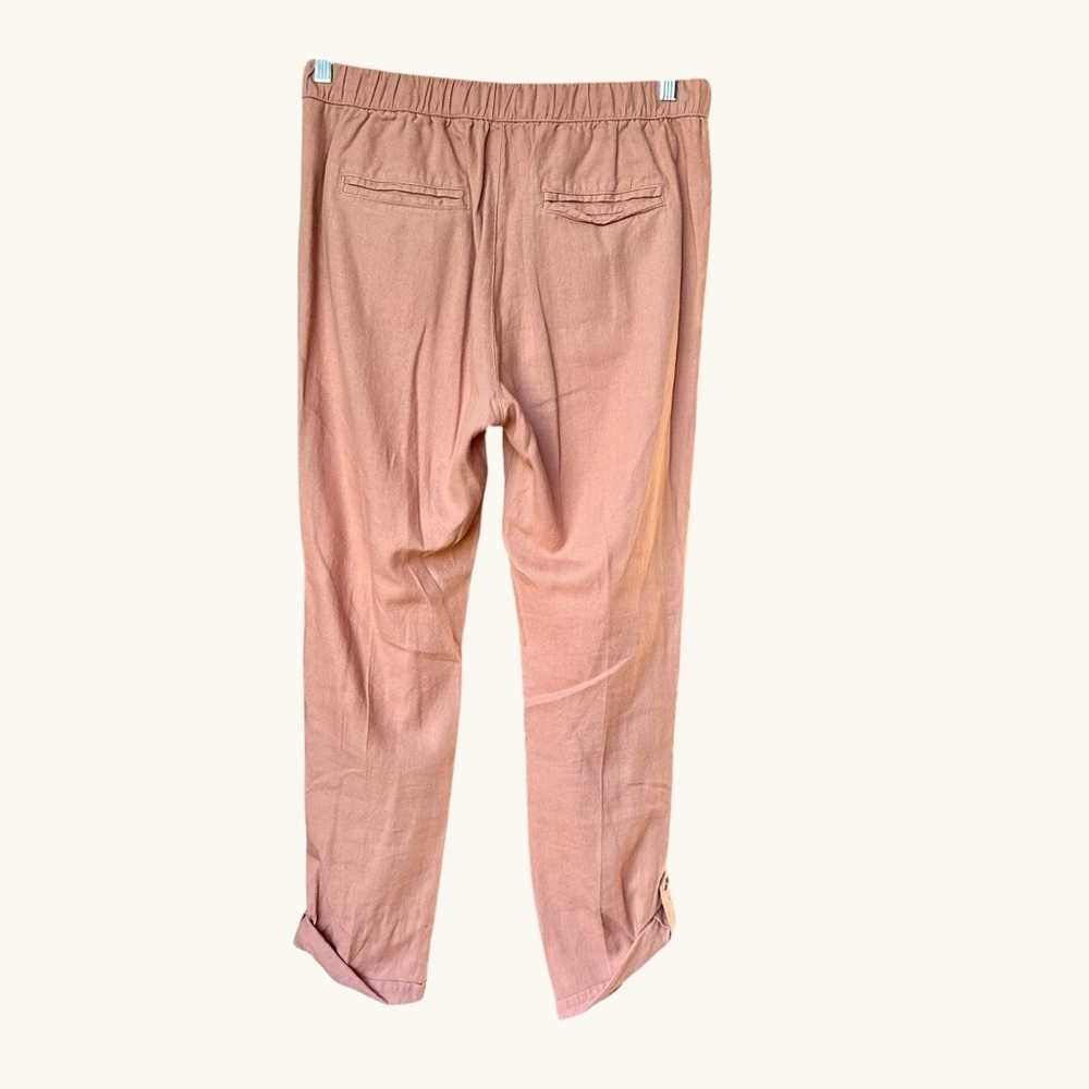 Roxy On the Seashore coral linen blend pull on pants sz L - Picture 2 of 7
